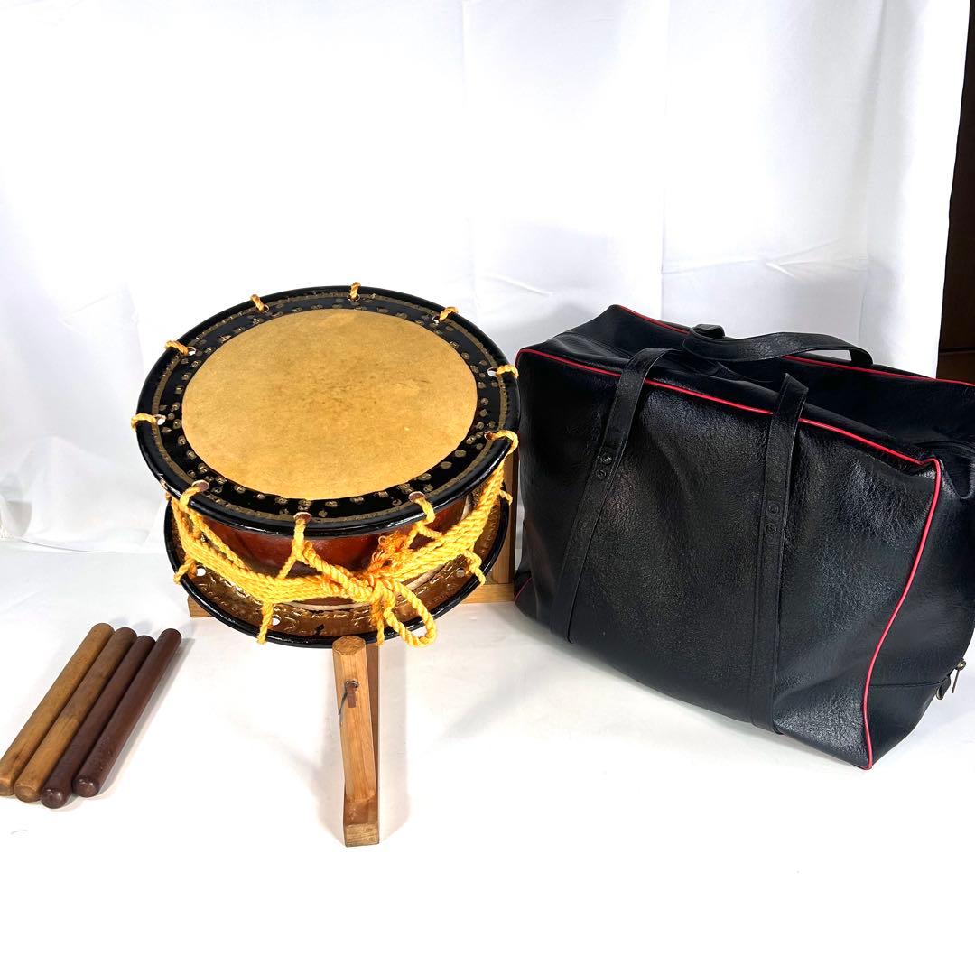 締太鼓　ばち　台　バック　４点セット　平太鼓　和太鼓　和楽器