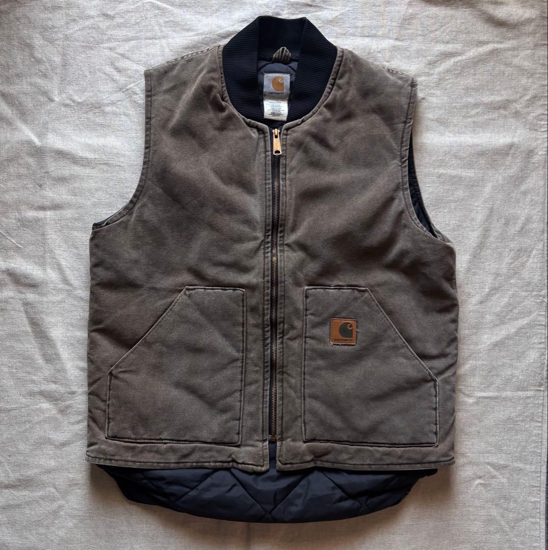 【雰囲気抜群】Carhartt ダックベスト USA製 腰ゴム Tall