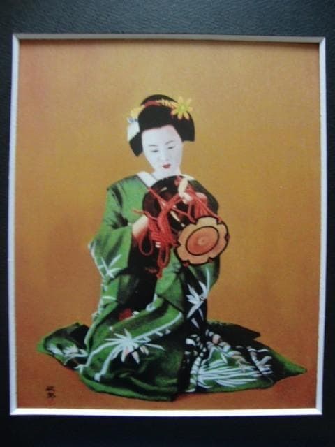 松井 敏郎 【音色】 希少画集画、状態良好、新品高級額装付