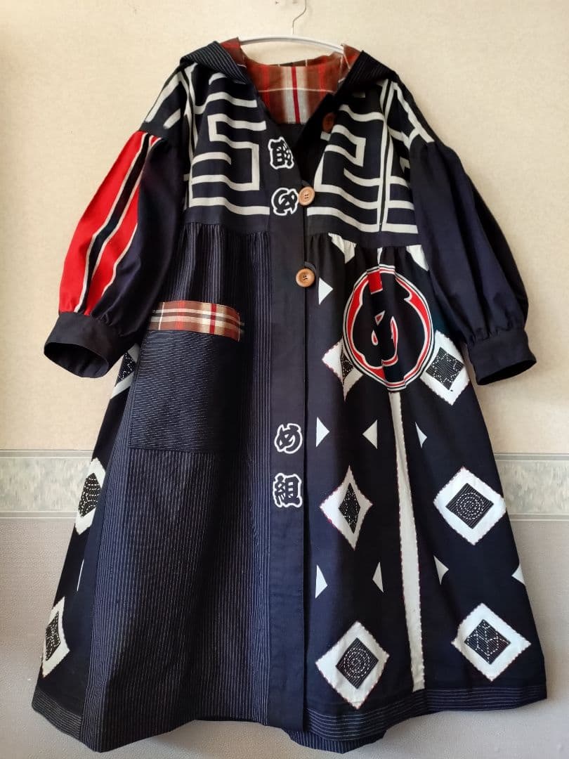 Ｍ　フード付き半纏のコート