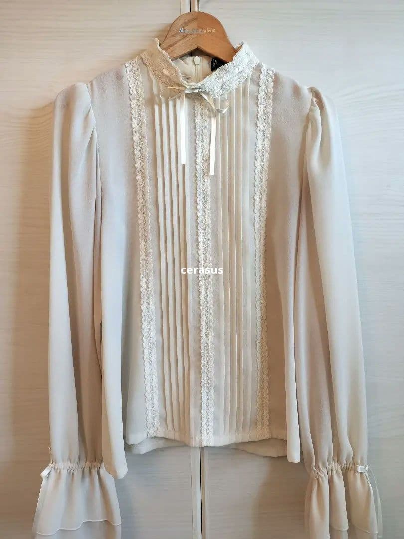 Moi-meme-Moitie 初期 スタンドカラープリーツジョーゼットブラウス