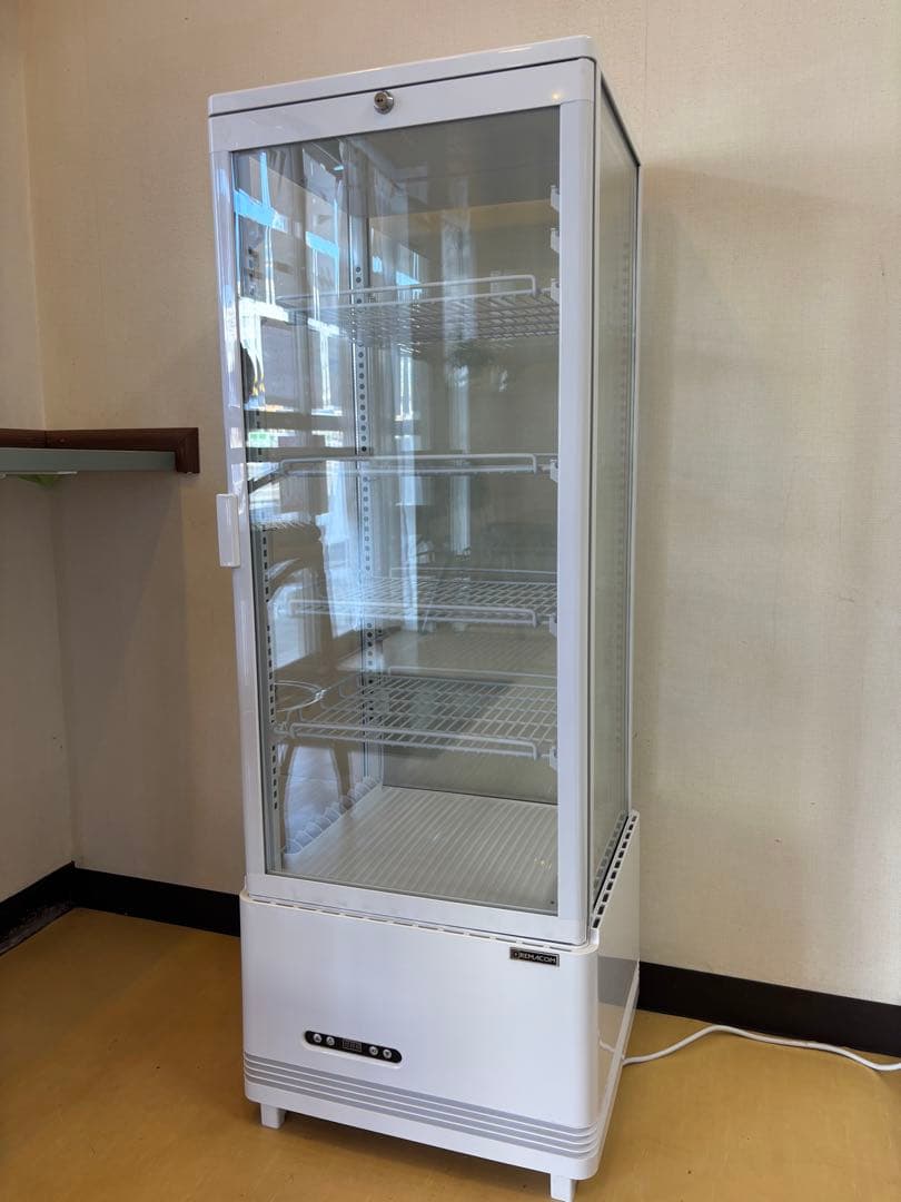 レマコム 4面ガラス　冷蔵ショーケース120L ホワイト