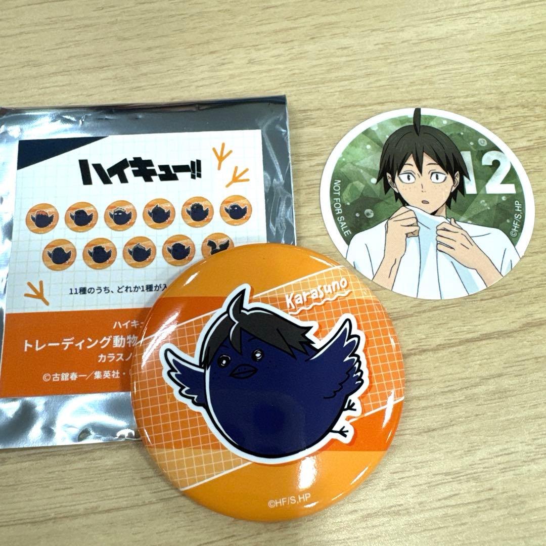 ハイキュー トレーディング動物マスコット缶バッジ カラスノガラスver