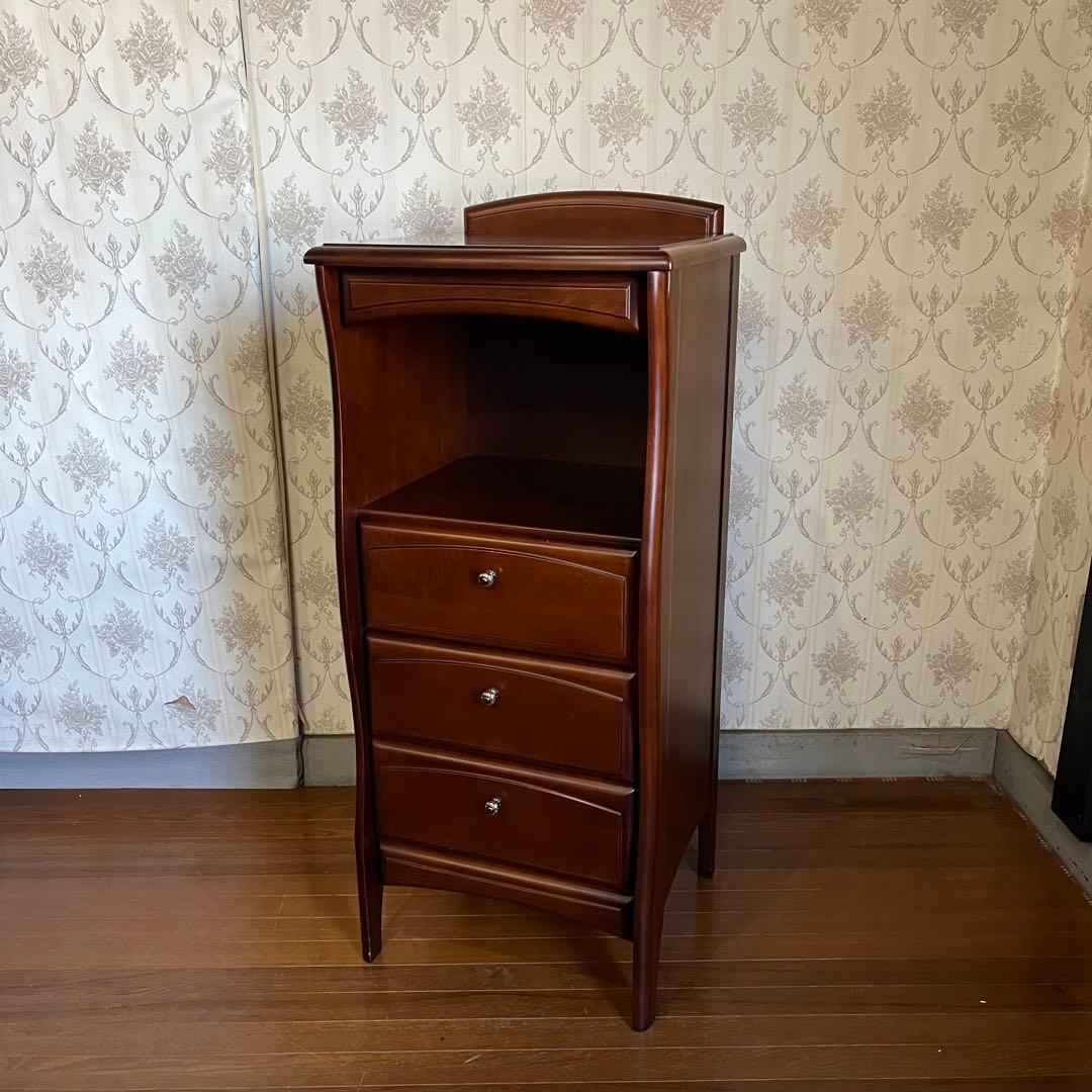 【アンティーク】HIKARI 木製 サイドチェスト 電話台 収納 3段 古民家 ecfe1420ec24b4276fa0c169c0b361