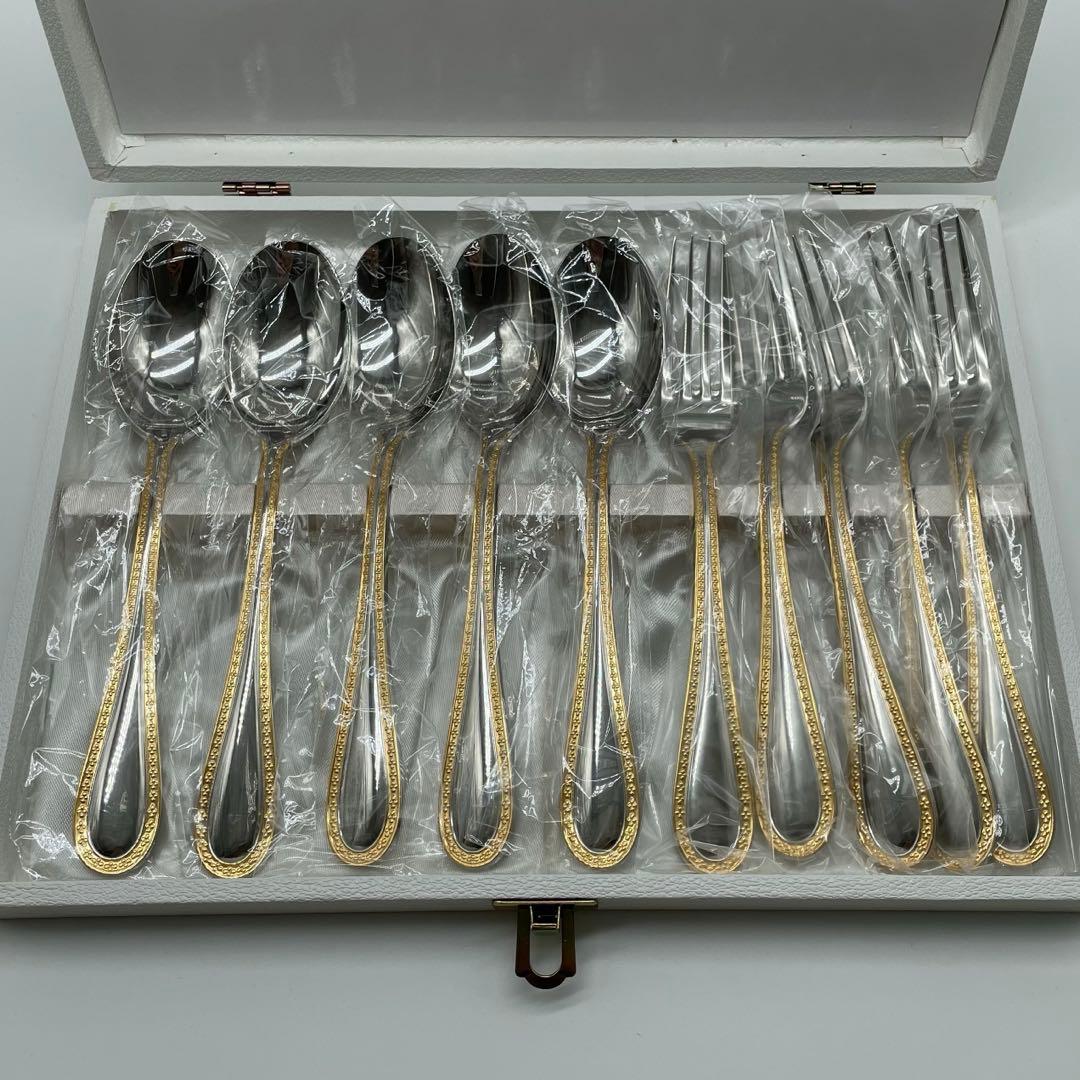 ノリタケNORITAKEカトラリーセット スプーン＆フォーク ゴールドライン入り