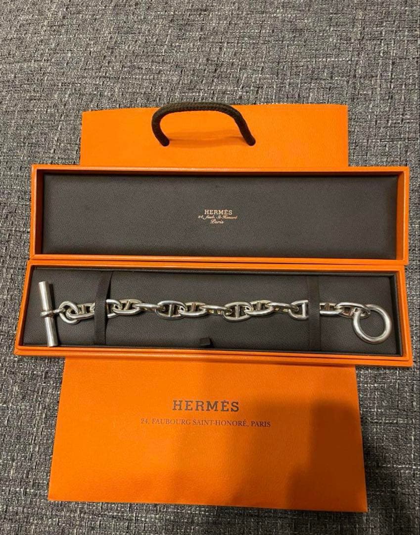 エルメス　シェーヌダンクル　TGM 13コマ　シルバーブレスレット　HERMES