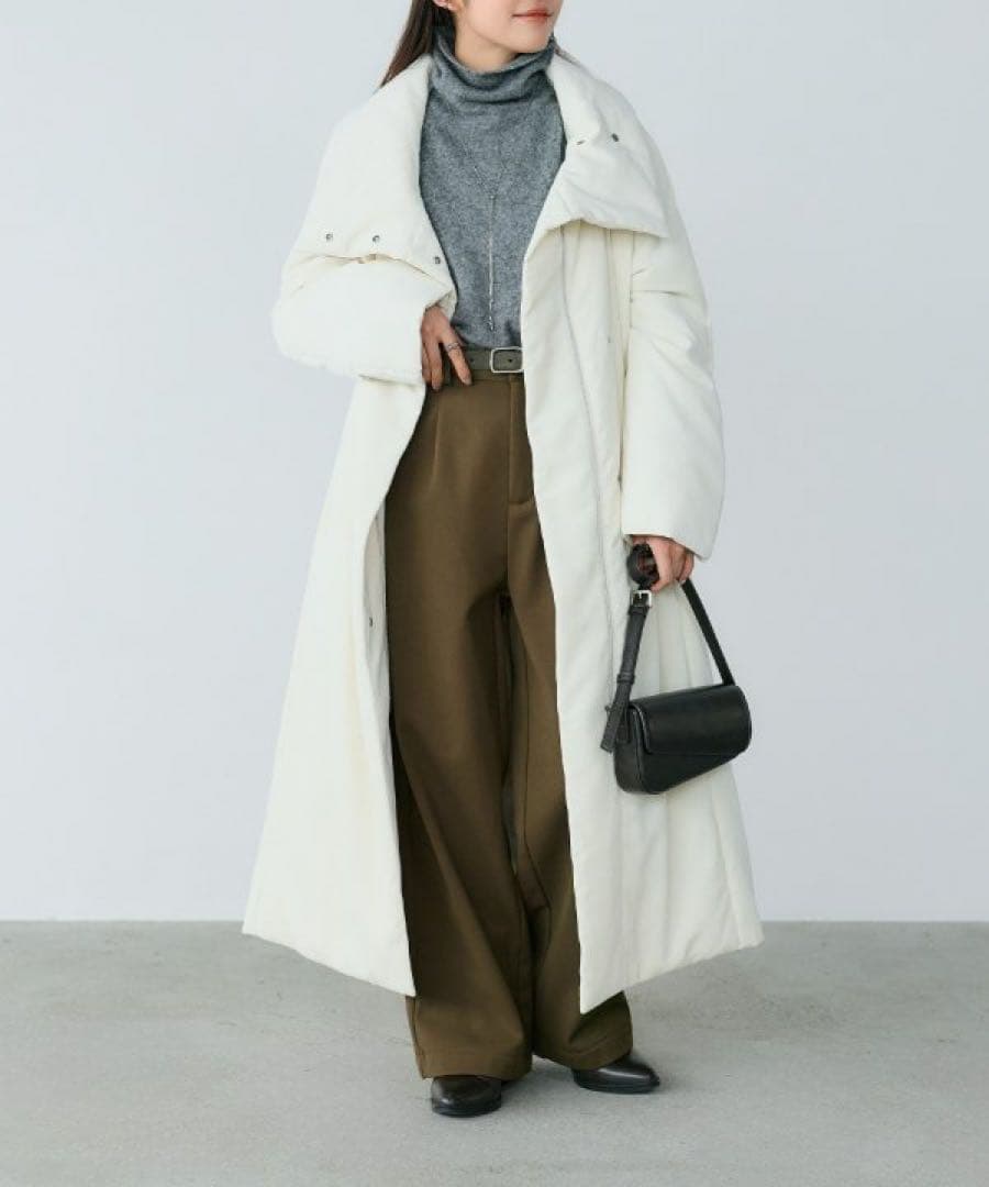 未使用】crewre クルーレ コーデュロイシートダウンコート／アイボリー