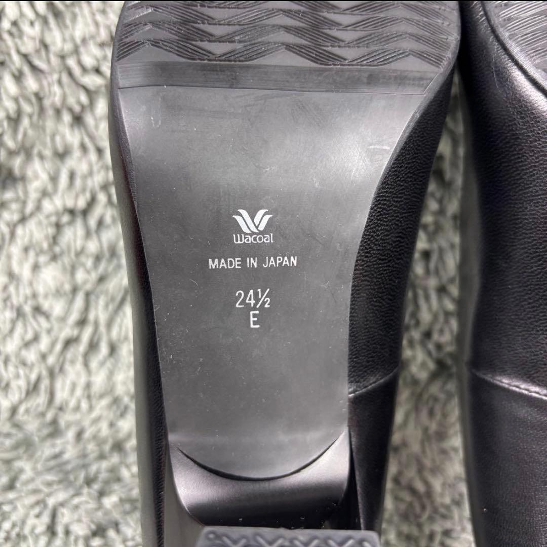 未使用級 ワコール サクセスウォーク ブラック パンプス 24.5EE