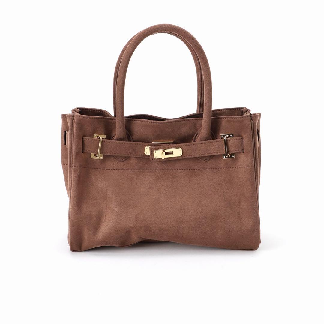 ブラウン スエード ハンドバッグ