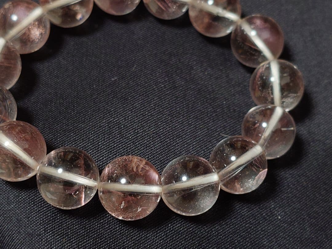 【高品質】ピンクエンジェルラダークォーツ　ブレスレット12mm内径14cm