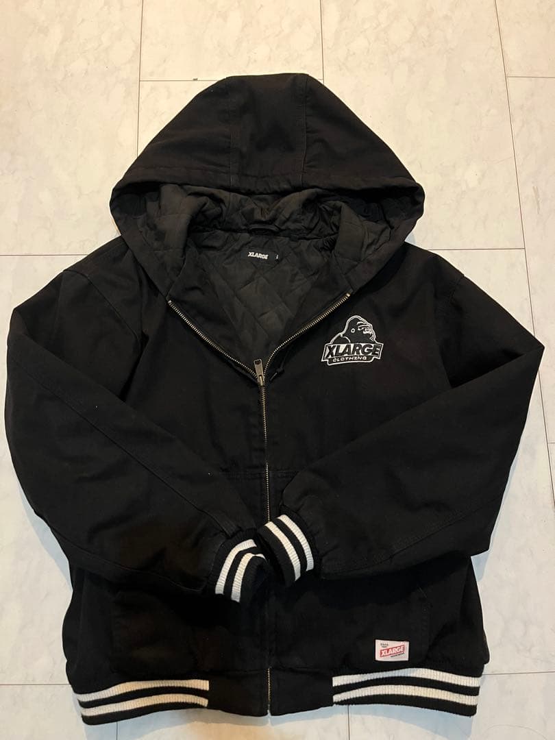 XLARGE フード付きナイロンジャケット XL 黒