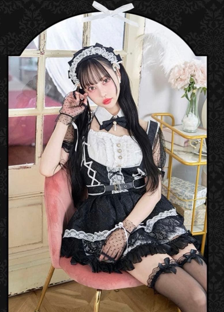 Malymoon マリームーン ダマスクジャガードロイヤルメイドドレス ブラック