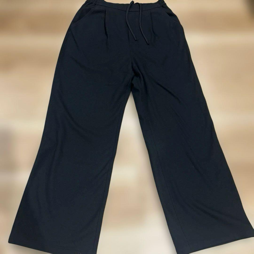 グリーンレーベルリラクシング オルマイワイドパンツ ブラック 38