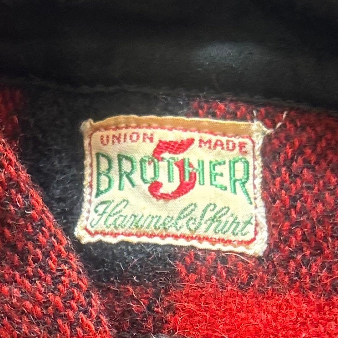 FIVE BROTHER ネルシャツ ブロックチェック　赤黒