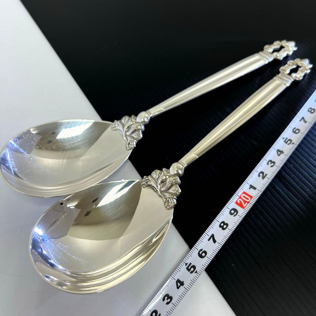 ジョージジェンセンエコーン925Sterlingサービング大スプーン2本202g