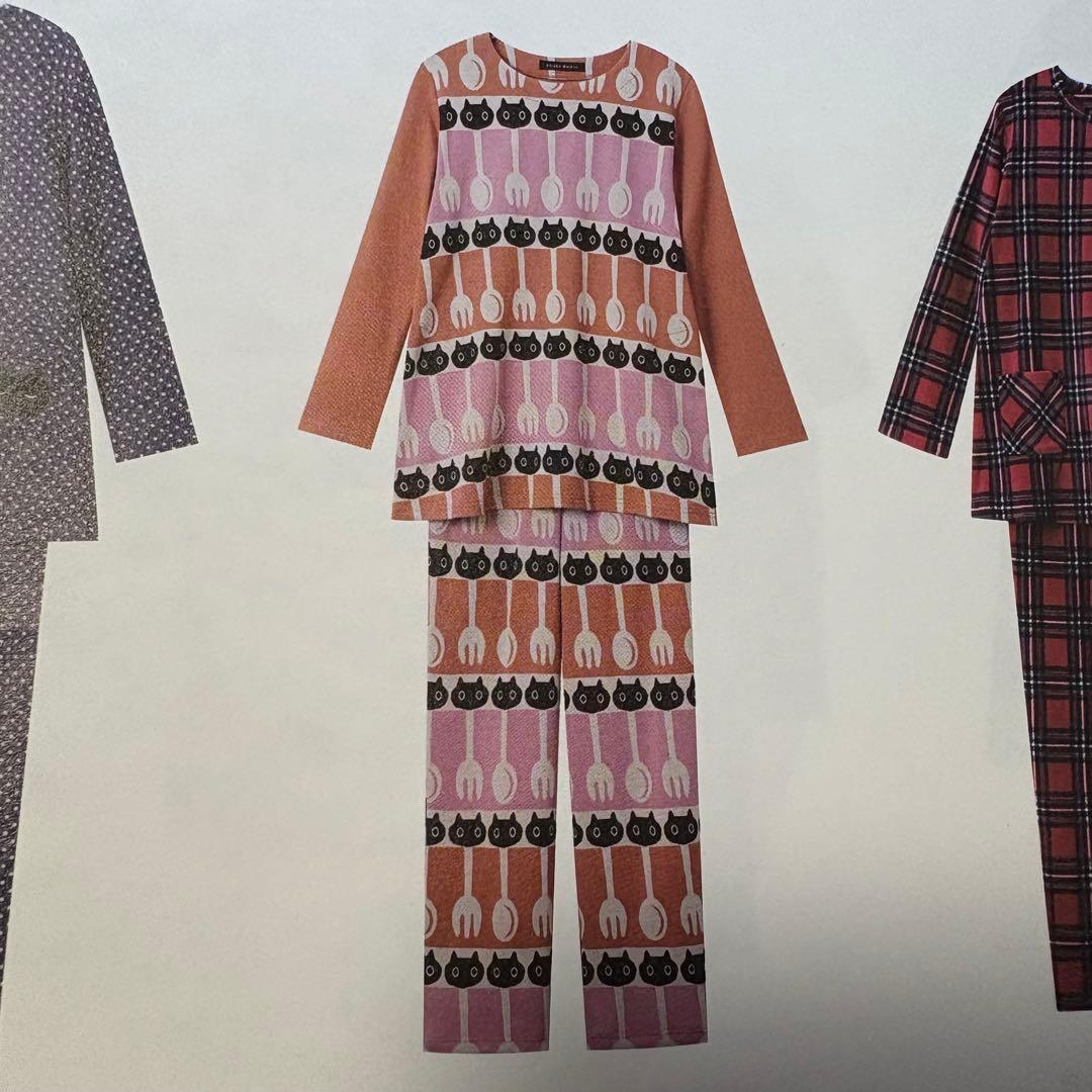 新品 マタノアツコ MEME・フォーク・スプーン柄パジャマ「4Lサイズ」①