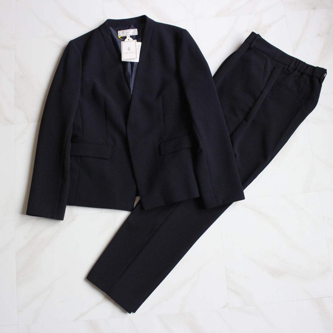 【新品タグ付き】ROPE PICNIC ノーカラー セットアップスーツ M L ROPE' PICNIC（ロペ ピクニック） ジャケット ノーカラージャケット