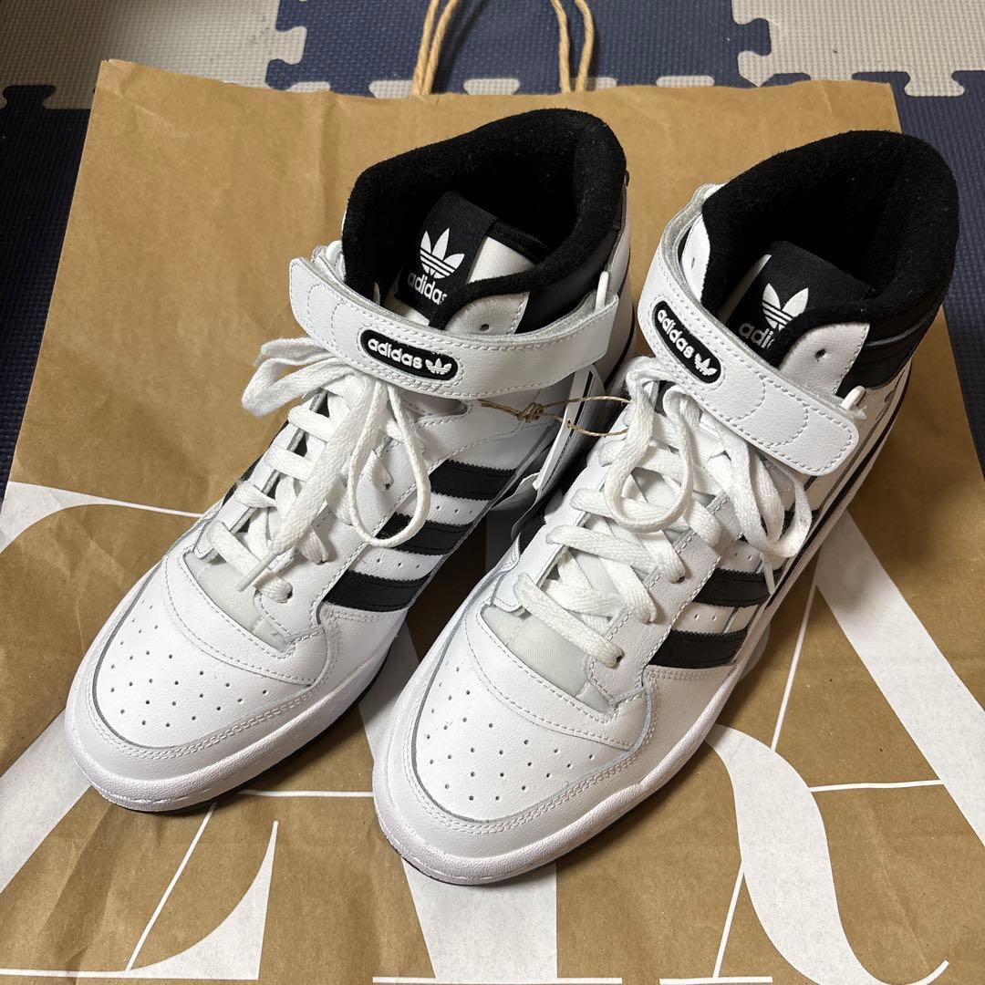 adidas ハイカットスニーカー ブラック/ホワイト - adidas(アディダス