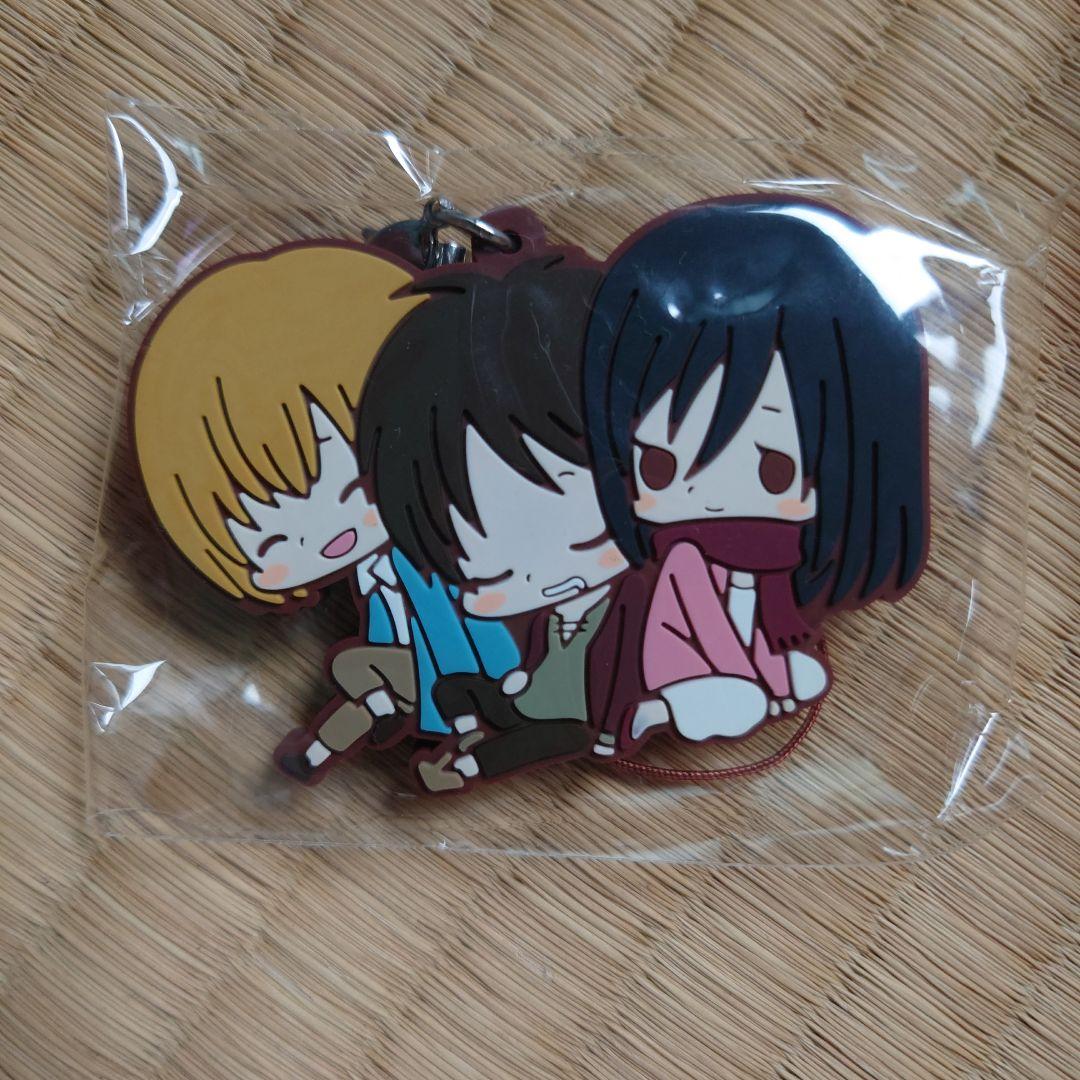 進撃の巨人 ラバーストラップ エレン ミカサ アルミン - メルカリ