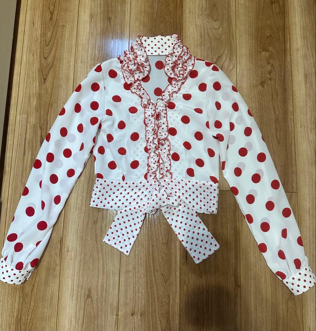 安く 買うスポーツ - 再値下げ フラメンコ衣装 ツーピース 赤白水玉