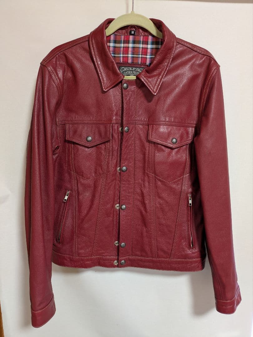DEGNERレッド本革レザージャケット