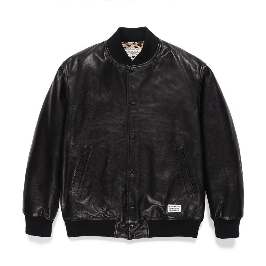 希少 ワコマリア レザーバーシティジャケット ブラック Mサイズ 新品