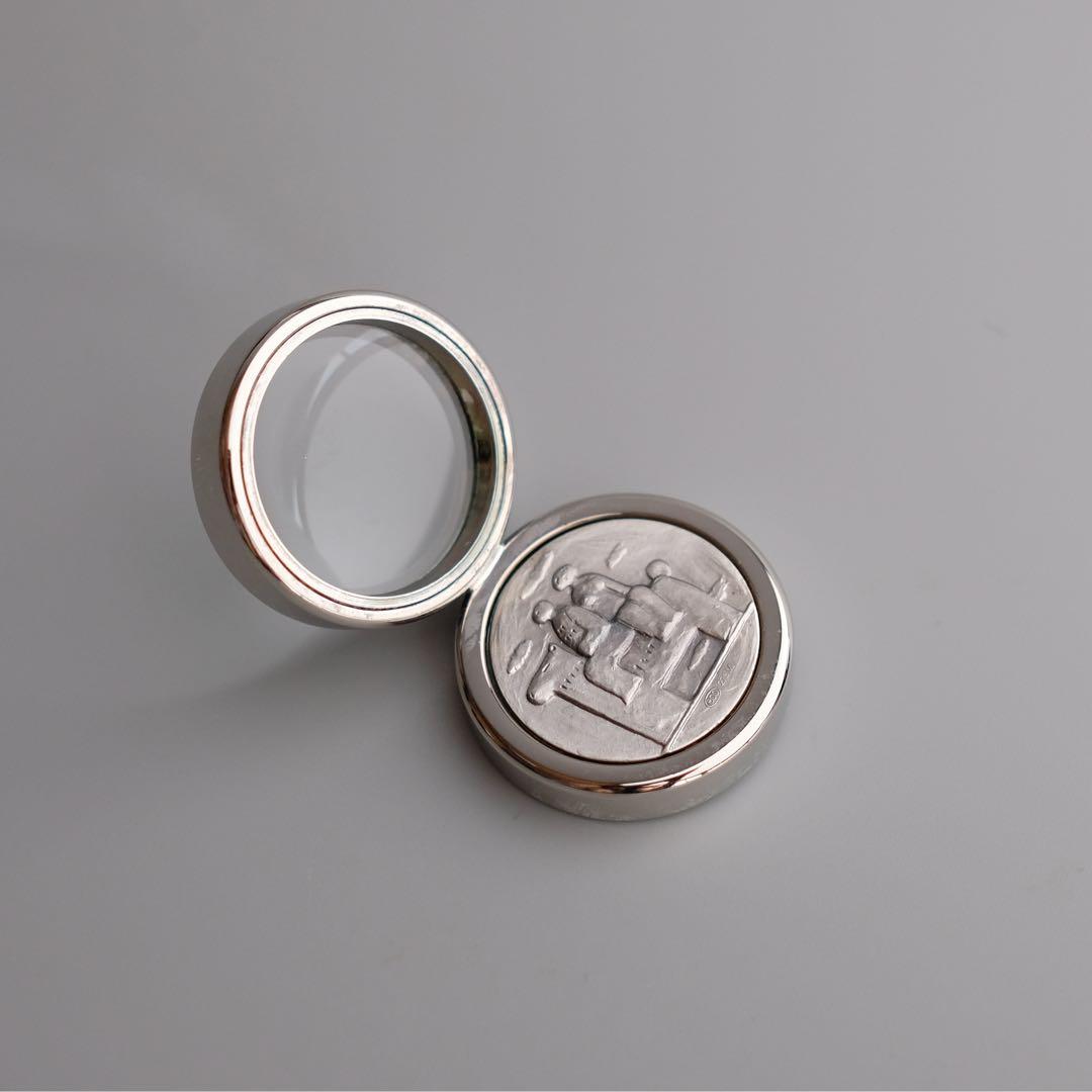 1960年フランス製純銀vintageペーパーウェイト兼ルーペ