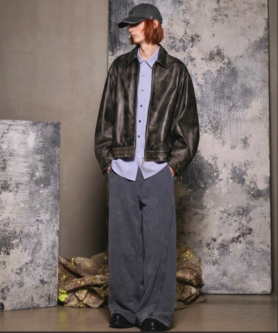 MAISON SPECIAL レザーシングルライダー ジャケット Sheep Leather Single Riders Collared Jacket