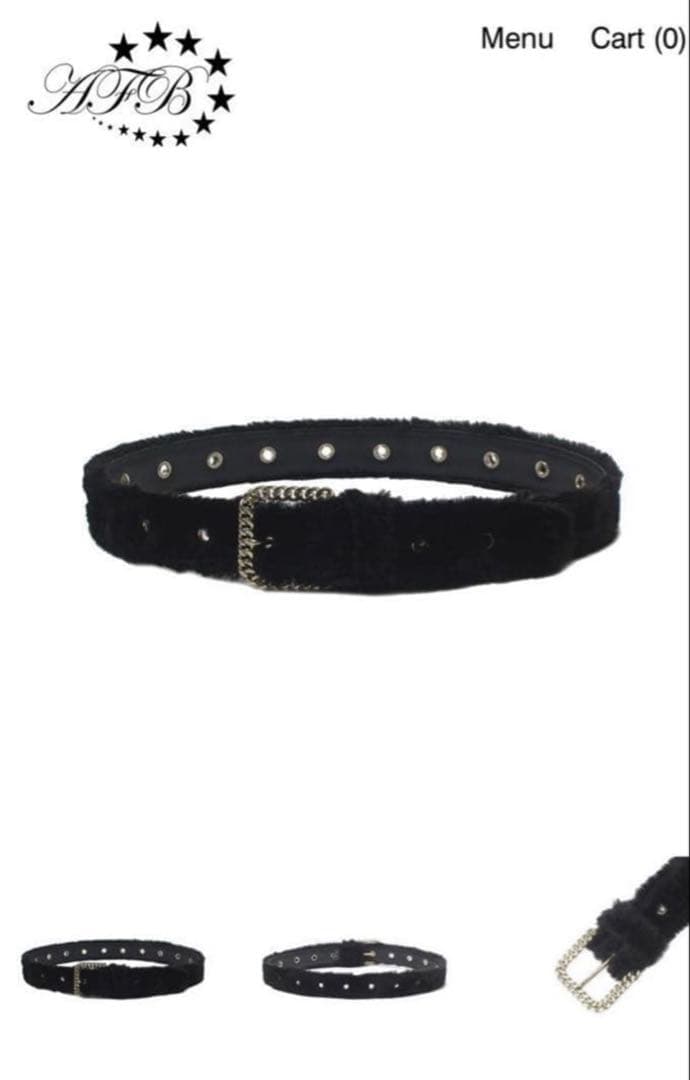 【完売品】AFB ファーベルト　ブラック　ベルト　y2k supreme HTC