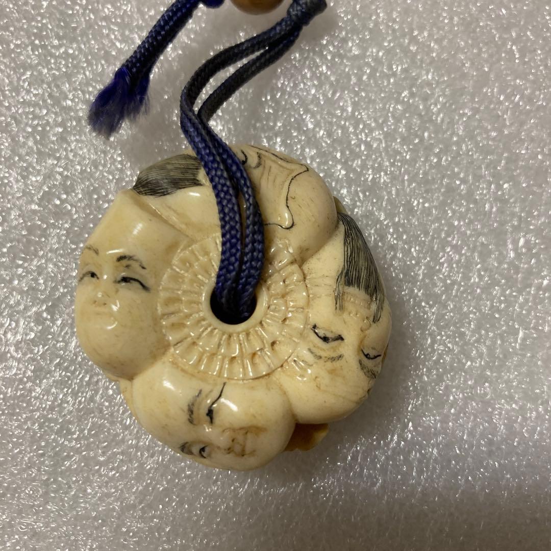 骨製 七福神 般若 彫刻 根付 置物 - メルカリ
