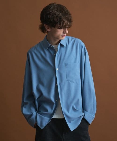 超高級★未使用級◎パブリックトウキョウ　コンフォートリラックスシャツ　ブルー