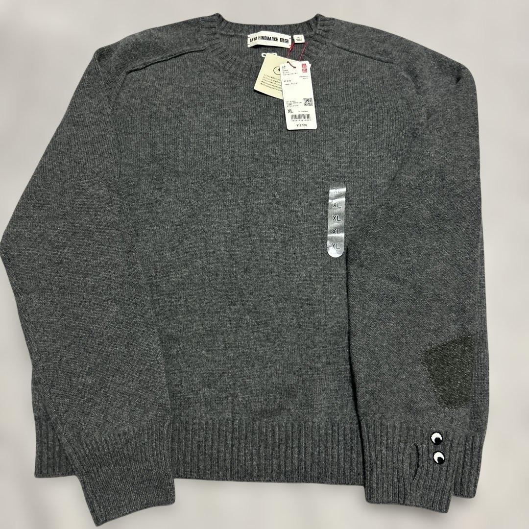 ユニクロ　アニヤ　カシミアクルーネックセーター