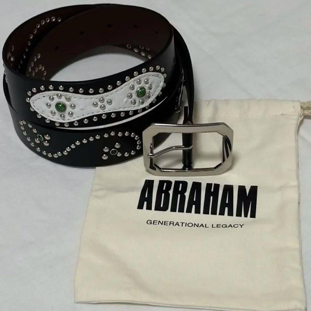 ABRAHAM HTC似　スタッズベルト　ブラック　ホワイト