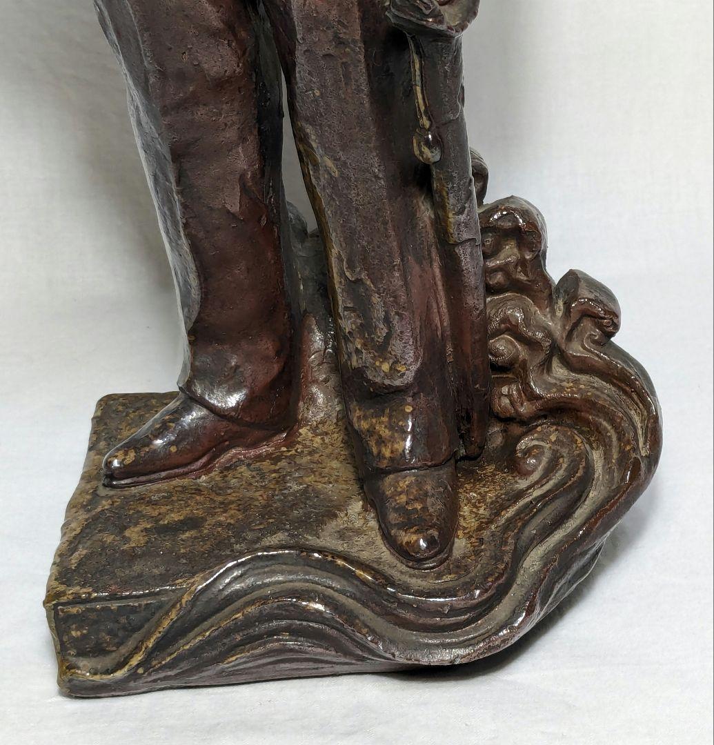 藤原陶斎 備前焼 東郷平八郎像 合箱 置物 陶像 藤原陶斉 インテリア