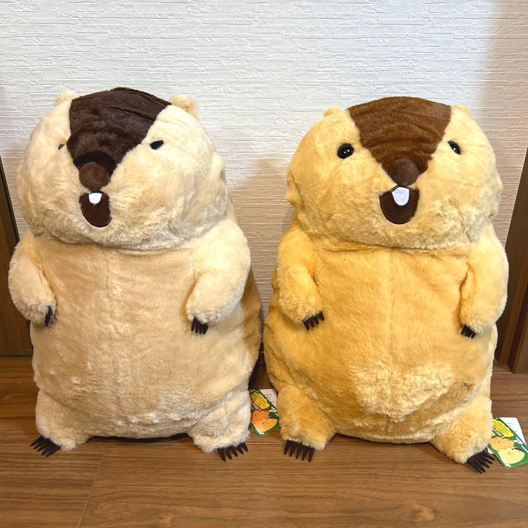 マーモットもっとっと 超ウルトラBIG ぬいぐるみ 2種セット【限定