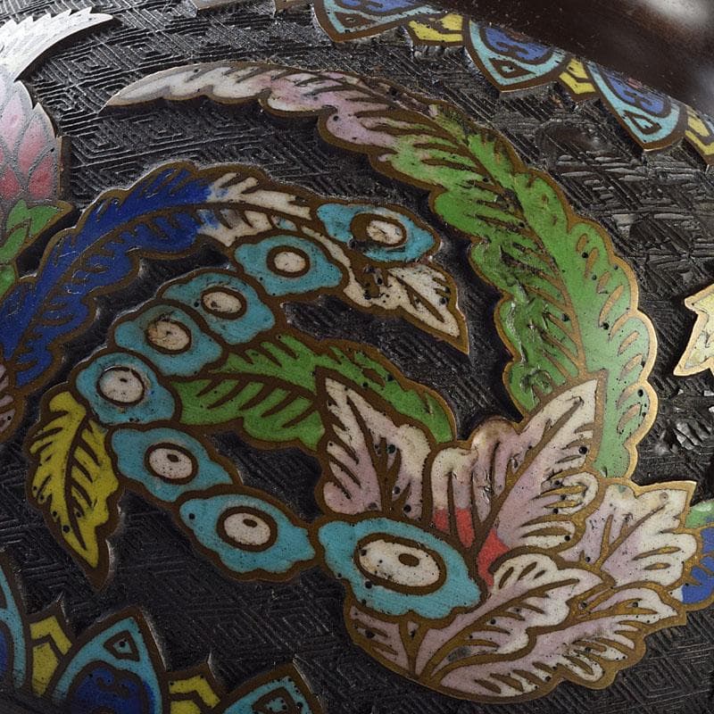 中国 古七宝琺瑯彩 花草文 花瓶 時代箱 M R9549H - メルカリ