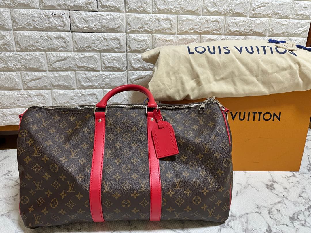 Louis Vuitton ボストンバッグ ブラウン/レッド LOUIS VUITTON（ルイ・ヴィトン） ルイ ヴィトン モノグラム