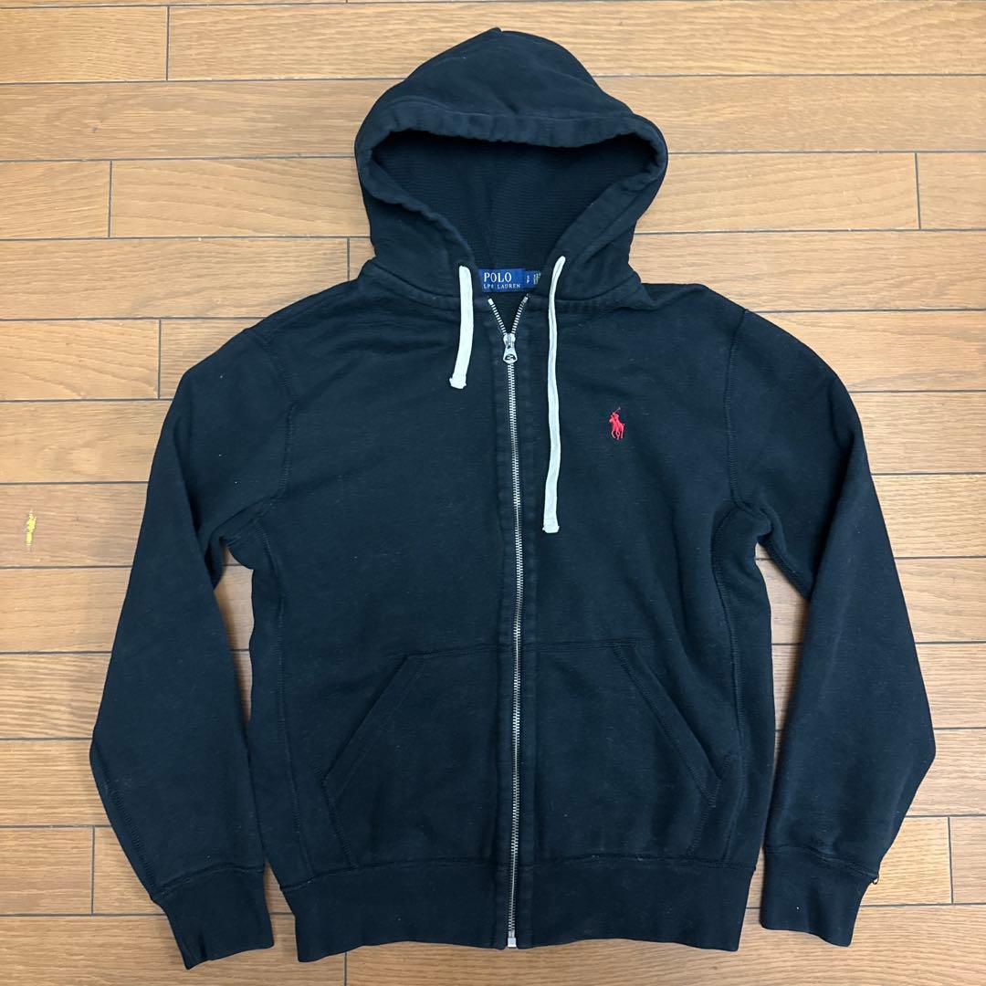 POLO RALPH LAUREN ジップパーカー ブラック 裏ワッフル 裏起毛