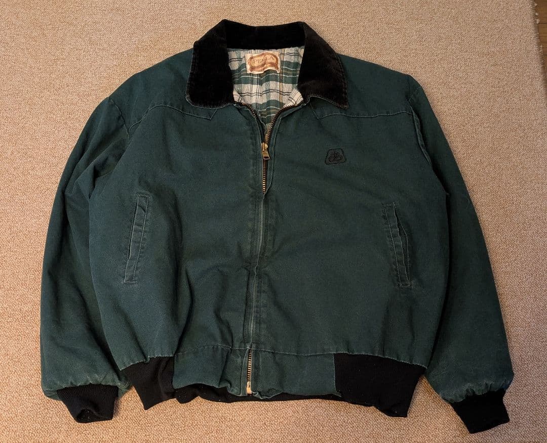 か*ゃ様 80s デトロイトジャケット サンタフェジャケット グリーン 裏地チェ