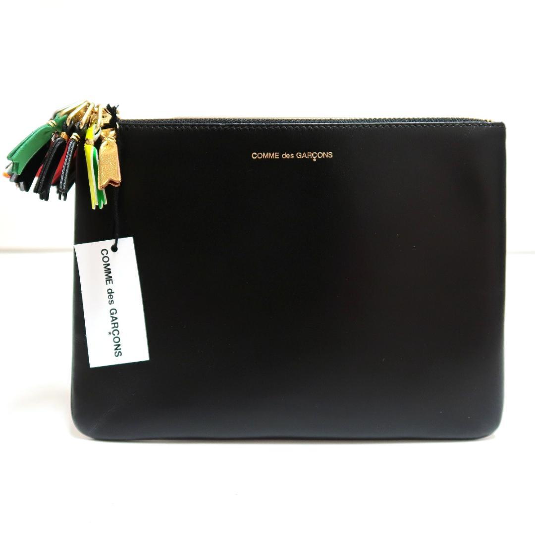 新品 コムデギャルソン ジップ レザー ポーチ 黒 ホリデー コレクション
