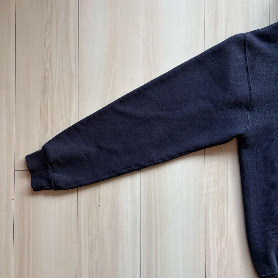 80s フルジップパーカー USA製 ナス紺 アルミジップ XL相当 フェード