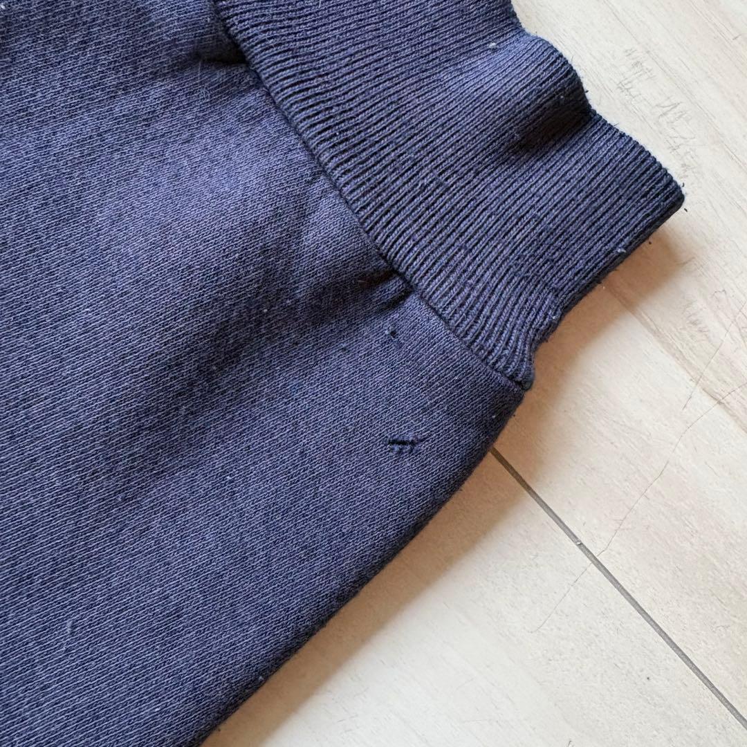 80s フルジップパーカー USA製 ナス紺 アルミジップ XL相当 フェード