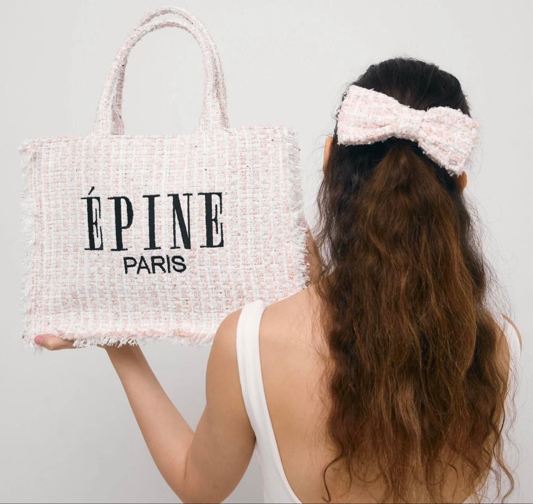 ÉPINE epineエピヌ ツイード ブックトートバック ピンク A4サイズ