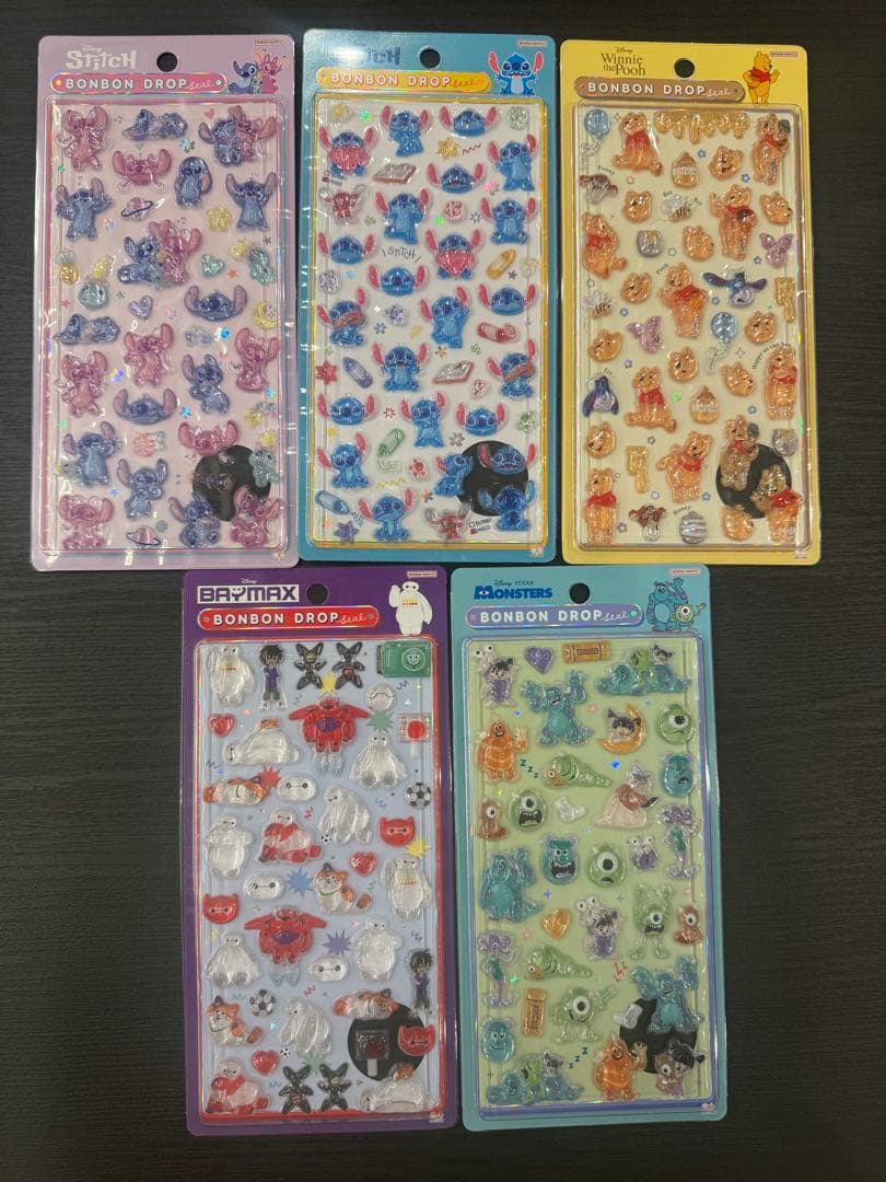 正規品　ボンボンドロップシール ディズニー 第二弾　5種　Disney シール