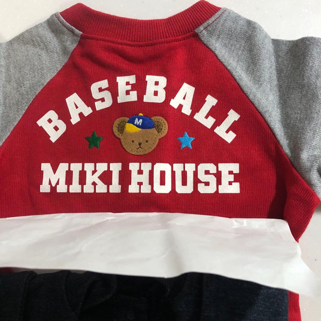 MIKIHOUSE ベースボールロンパース 赤・グレー・紺 新品 日本製 高級