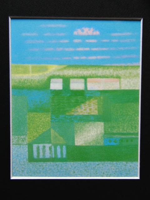 北村綱義、春、希少な画集より、新品高級額・額装付、状態良好 森本草介、【19-初夏】、希少な額装用画集画、新品高級額 額装付、状態