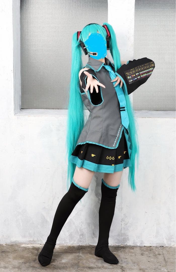 初音ミク コスプレ衣装 ウィッグ&ヘッドフォン付き - メルカリ