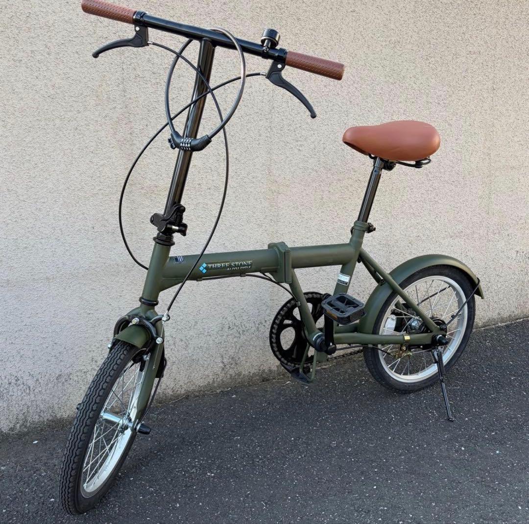 折りたたみ自転車 オリーブグリーン - メルカリ