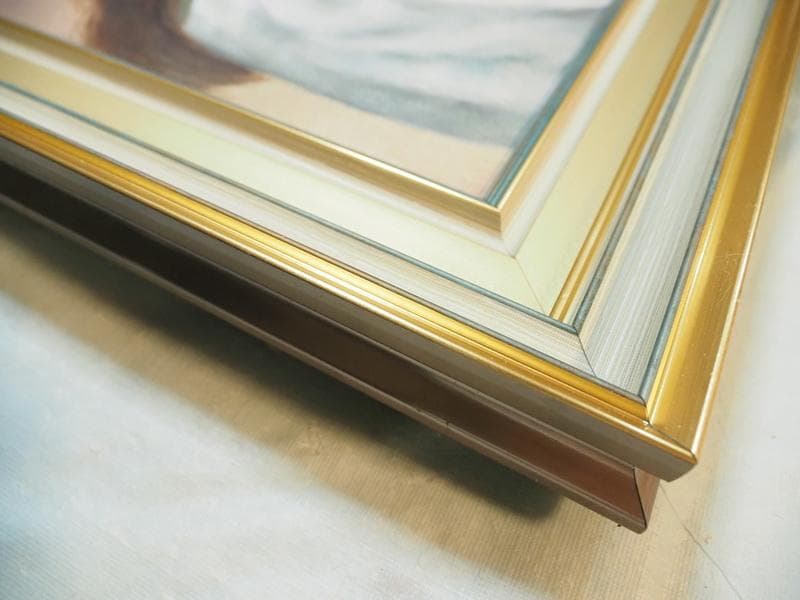 限定値下げ】油彩画 女性肖像 人物画 油絵 藤井勉 F6 額付き 手描き