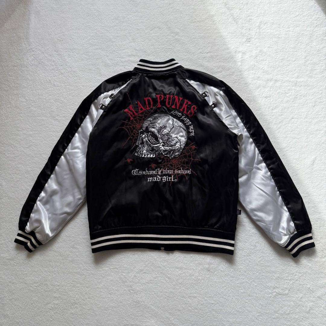 【MAD PANKS】スカジャン　骸骨　パンク系　平成ギャル男　刺繍　y2k